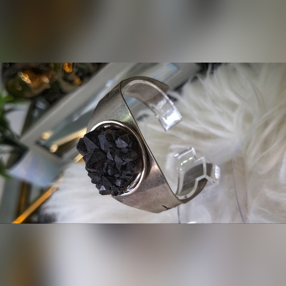 Black Thunder Bay Amethyst Crystal Bangle Bracelet